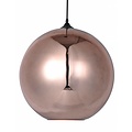 Fantasia Rogodo spherical pendant lamp in smoked grey glass with matte black, Ø40cm, height 120cm, E27 fitting, bulb not included