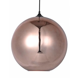 Glass hanging lamp above dining table ball 40cm Ø