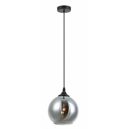 Fantasia Rogodo glass pendant lamp with spherical shade in smoke grey, Ø 15 cm, E14 fitting