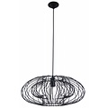 Suspension géométrique Fantasia, métal noir mat, Ø 500 mm, hauteur 210 mm, culot E27, IP20