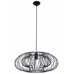 Lampe à suspension géométrique noire 500mm Ø E27