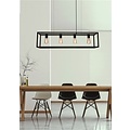 Fantasia Kago pendant lamp with 4 E27 sockets, steel in old copper, ruggine and black, 100 x 25 cm, adjustable cables