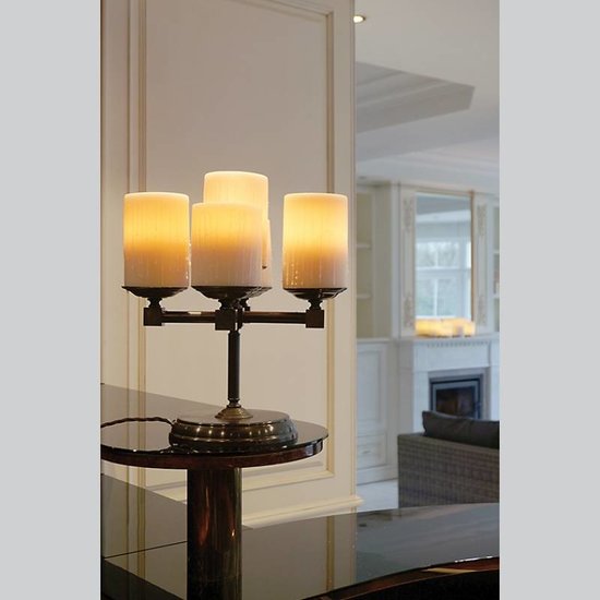 Authentage Lámpara de mesa rural candelabro LED 5 velas