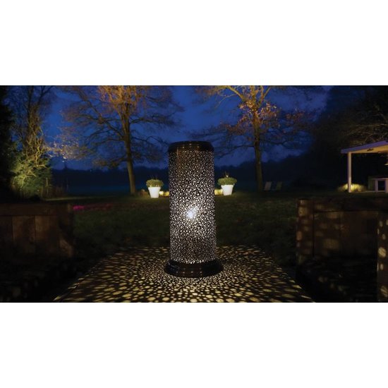 Authentage Lanterne d'extérieur en laiton cylindre rural bronze, nickel