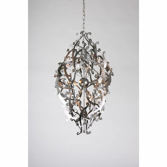 Design hanglamp grijs, zwart, wit sierlijk 89cm H G9x8