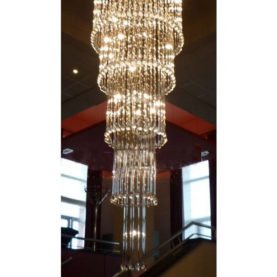 Glazen plafondlamp kroonluchter sierlijk G4x41 82cm Ø