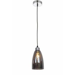 Hanging lamp glass gray conical 1xE14 1200mm high