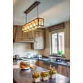 Glass pendant light rustic beige, white, lead, taupe, gold 100cm