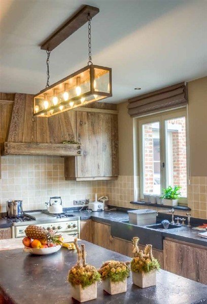 Glass pendant light rustic beige white lead taupe gold 100cm