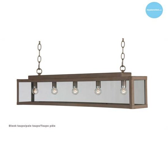 Glaspendelleuchte rustikal beige, weiß, blei, taupe, gold 100cm