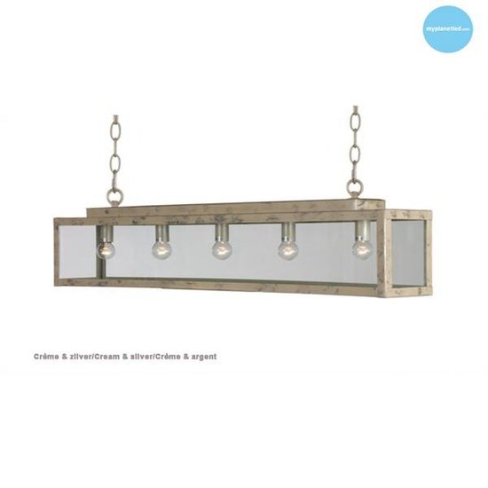 Glaspendelleuchte rustikal beige, weiß, blei, taupe, gold 100cm