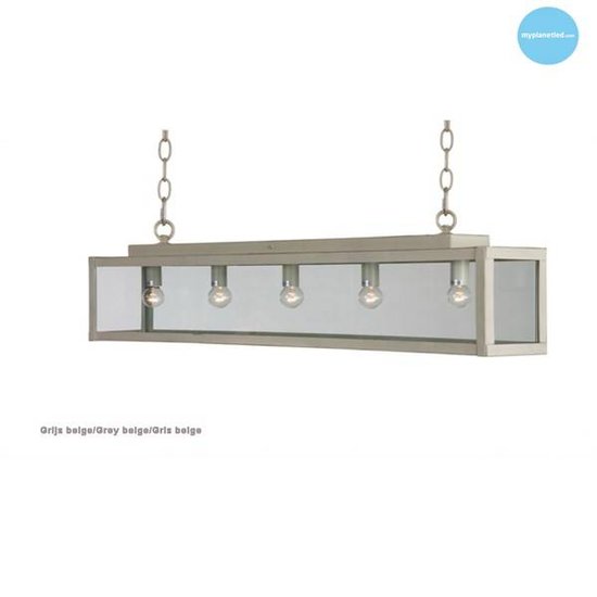 Glaspendelleuchte rustikal beige, weiß, blei, taupe, gold 100cm