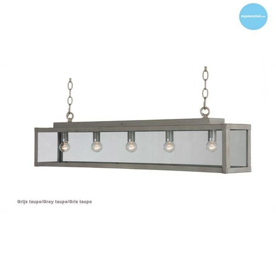 Lámpara colgante de cristal rústico beige, blanco, plomo, topo, dorado 100cm
