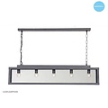 Lámpara colgante de cristal rústico beige, blanco, plomo, topo, dorado 100cm