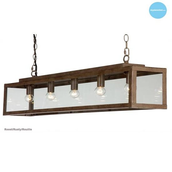 Hanglamp glas beige, wit, lood, taupe, goud landelijk 100cm