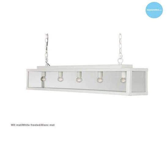 Hanglamp glas beige, wit, lood, taupe, goud landelijk 100cm