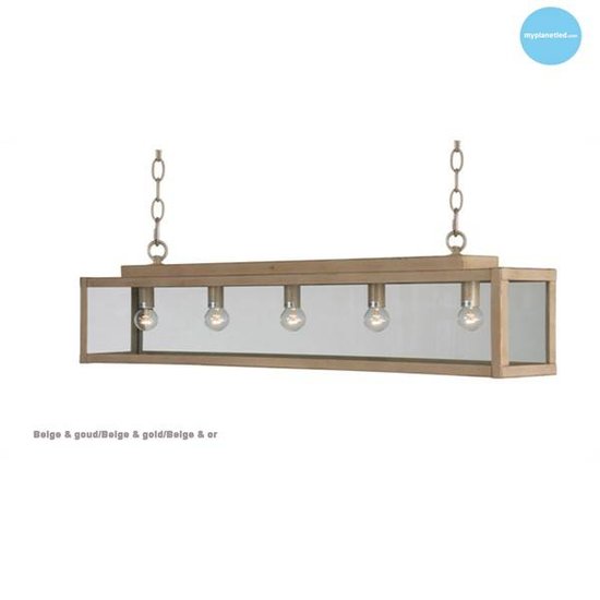 Glass pendant light rustic beige, white, lead, taupe, gold 100cm