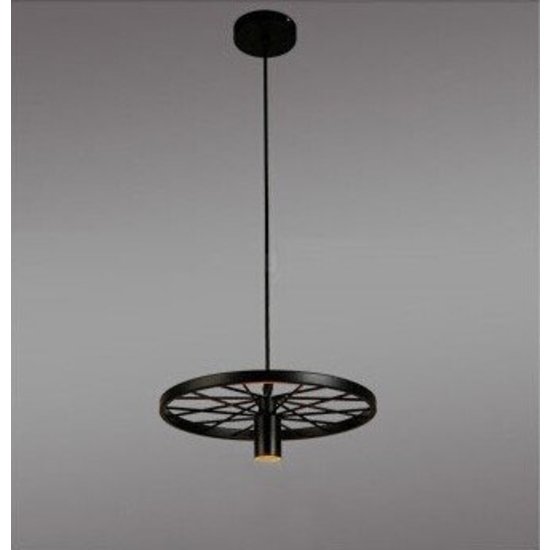 Wheel becomes industrial pendant light for LED lighting