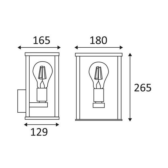 Glass wall lamp for outside anthracite