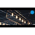 Hanglamp zwart of roest E27x5 1500mm lang