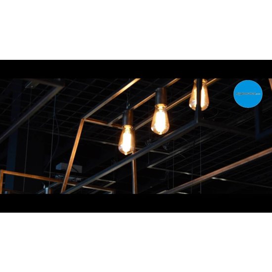 Hanging lamp black or rust rural E27x3 1000mm long