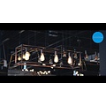 Lampe suspendue rurale table à manger noir, ruggine, cuivre 1m