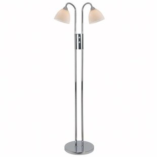 Double floor lamp dimmable black or chrome