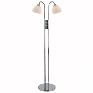 Dubbele vloerlamp dimbaar zwart of chroom