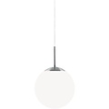 Nordlux Lámpara colgante Cafe con bola de vidrio Ø25 cm, blanco ópalo, remate de metal, casquillo E27, altura 28 cm, cable hasta 180 cm