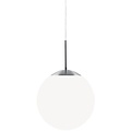 Nordlux Cafe pendant lamp with glass ball Ø25 cm, opal white, metal canopy, E27 socket, height 28 cm, cable up to 180 cm