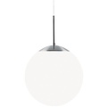 Nordlux Cafe Pendelleuchte mit Glaskugel Ø25 cm, opalweiß, Baldachin aus Metall, E27-Fassung, Höhe 28 cm, Kabel bis 180 cm