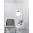 Nordlux Lámpara colgante Cafe con bola de vidrio Ø25 cm, blanco ópalo, remate de metal, casquillo E27, altura 28 cm, cable hasta 180 cm