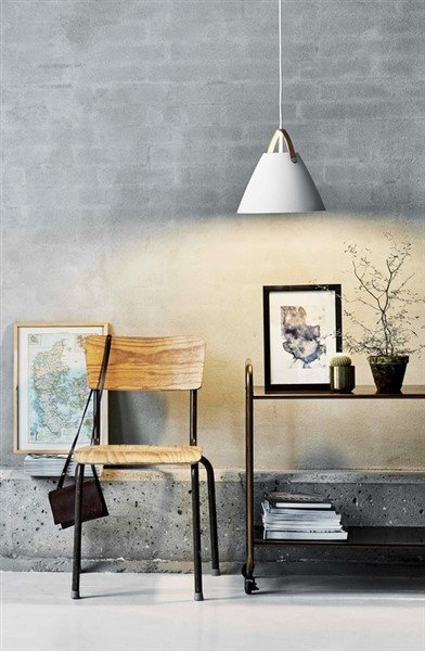 Wonderlijk Scandinavian pendant light white, black, brass, glass 27cm Ø NQ-66