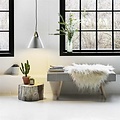 Nordlux Strap 36 pendant lamp black, 36 cm metal shade, black or brown leather strap, E27 socket, 300 cm cable