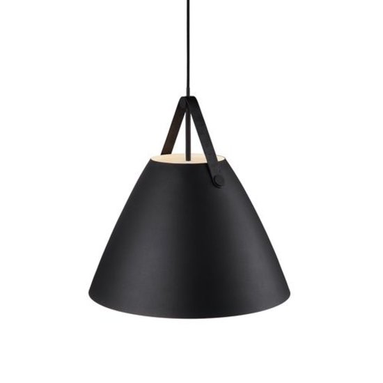 Skandinavische Pendelleuchte, weiß, schwarz oder beige, 48 cm Ø