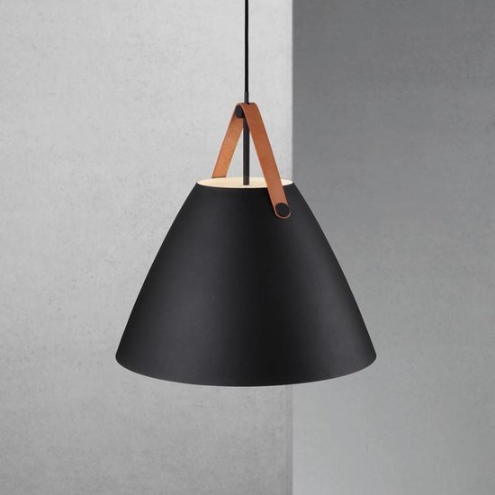 Skandinavische Pendelleuchte, weiß, schwarz oder beige, 48 cm Ø