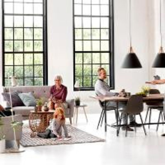 Scandinavische hanglamp wit, zwart of beige 48 cm Ø