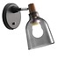 Nordlux Nordlux Karma 14 Wandleuchte mit Rauchglas und Walnuss-Sockel, E14, verstellbar, 14 cm Durchmesser