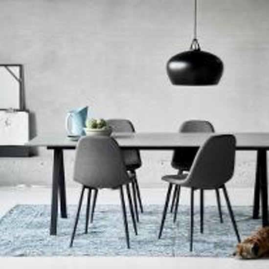 Nordlux Belly pendant lamp 38 cm Ø, black metal, E27 socket, 300 cm adjustable cable, bulb not included