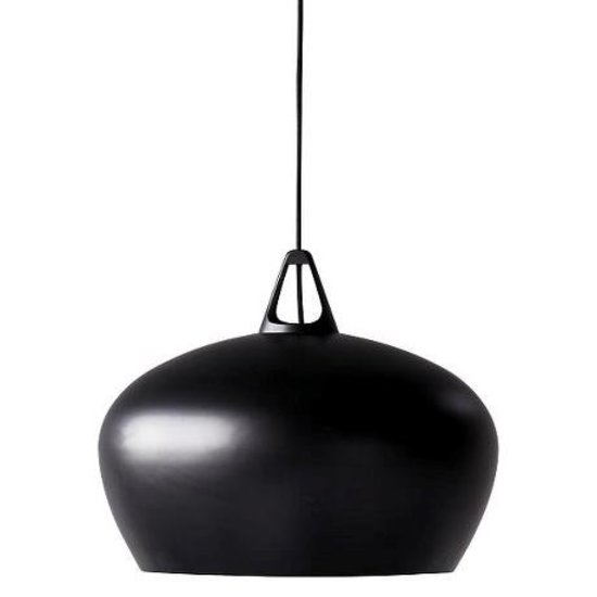 Nordlux Belly pendant lamp 38 cm Ø, black metal, E27 socket, 300 cm adjustable cable, bulb not included