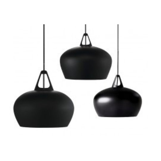 Nordlux Belly pendant lamp 38 cm Ø, black metal, E27 socket, 300 cm adjustable cable, bulb not included