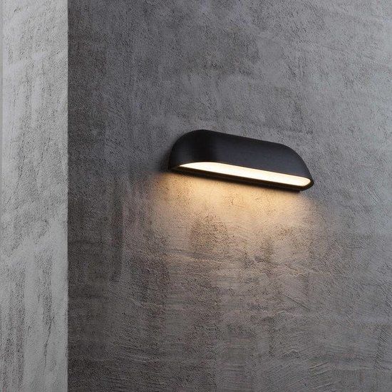 Nordlux Front Außenwandleuchte LED 26 cm schwarz 8W, 650 Lumen, 3000K warmweiß, RA80, IP44, nicht dimmbar