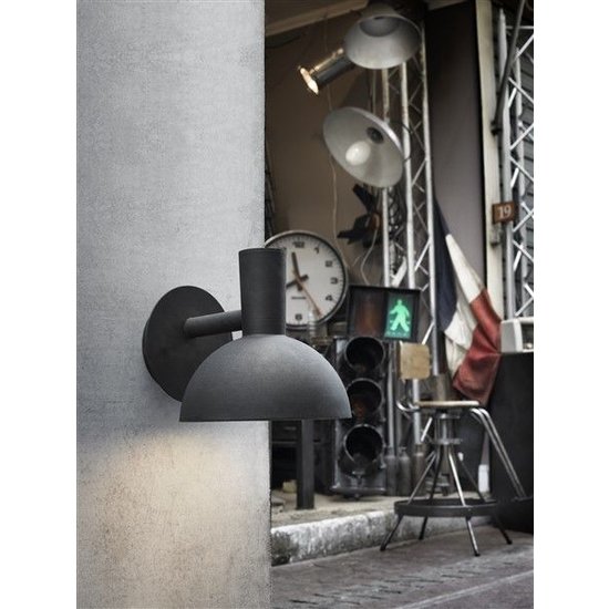 Nordlux Arki aplique de pared exterior, estilo industrial galvanizado, casquillo E27, IP54, 20x26 cm, bombilla no incluida