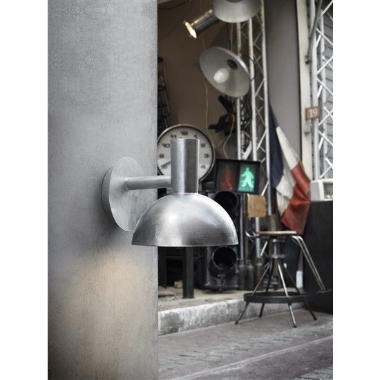 Nordlux Arki aplique de pared exterior, estilo industrial galvanizado, casquillo E27, IP54, 20x26 cm, bombilla no incluida