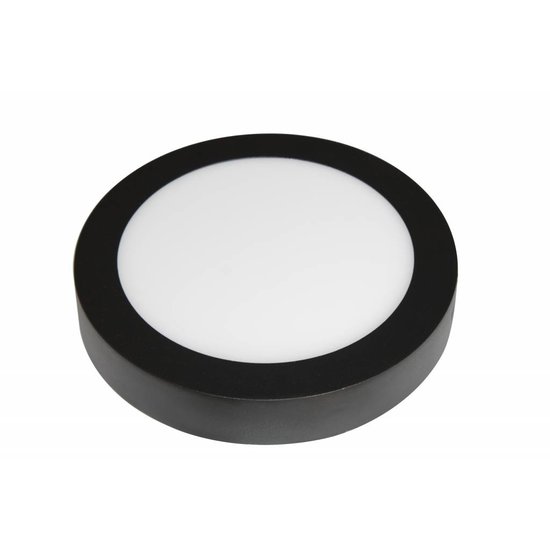 Fantasia FLUKE dimmable LED wall light, round, black rim, 18W, 1440 lumen, warm white 3000K