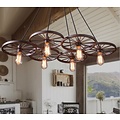 Luminaire suspendu vintage avec 6 roues pour éclairage LED