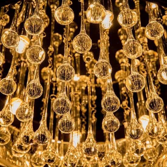 Lamp with crystal glass 40cm Ø or 50cm Ø