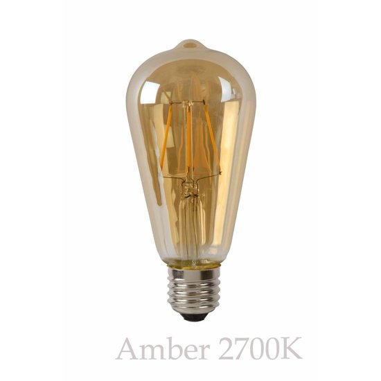 LED carbon filament lamp long dimmable 5W amber or transparent