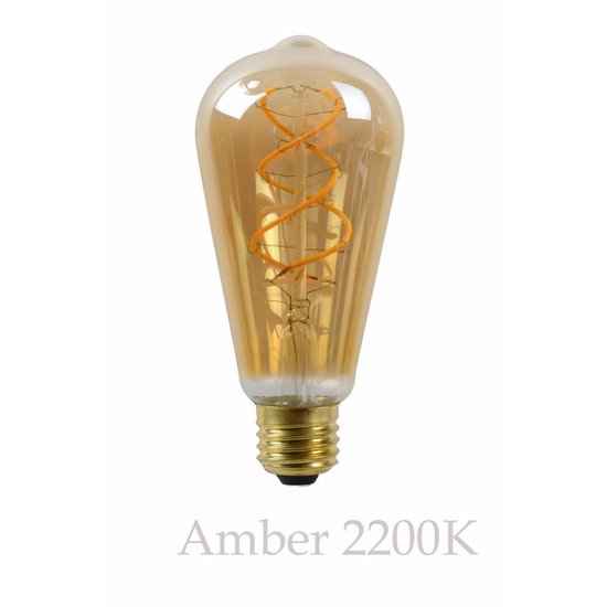 Lámpara LED de incandescencia de carbono larga regulable 5W ámbar o transparente