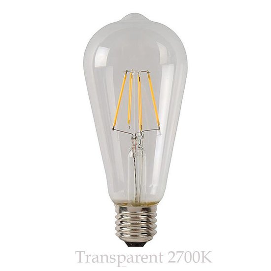 LED carbon filament lamp long dimmable 5W amber or transparent